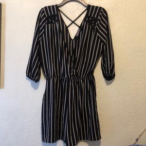 Black striped jumpsuit